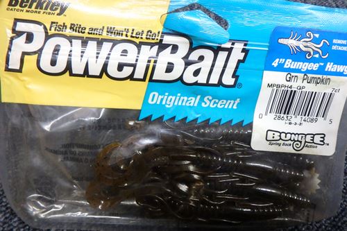 PowerBait 4`Bungee Hawg/Grn Pumpkin